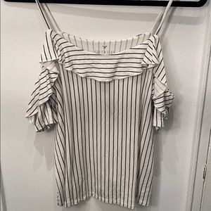 Cold Shoulder Ruffle Accent Top